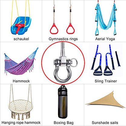 SELEWARE Heavy Duty Swing Hanger, 6 Pack Porch Swing Hardware - color: U (5 Inch, 6 Pack)