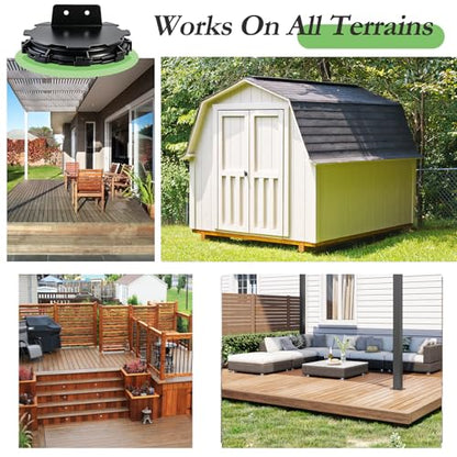 50 Pack Deck Block, Adjustable Deck Pedestal, 0.6"-0.8" Height Leveling - size: Raising 0.6" to 0.8"