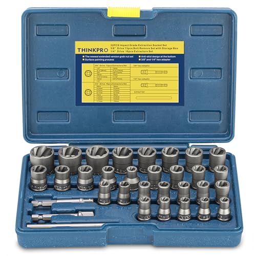 Bolt Extractor Kit, 32 Pieces Rounded Bolt Remover