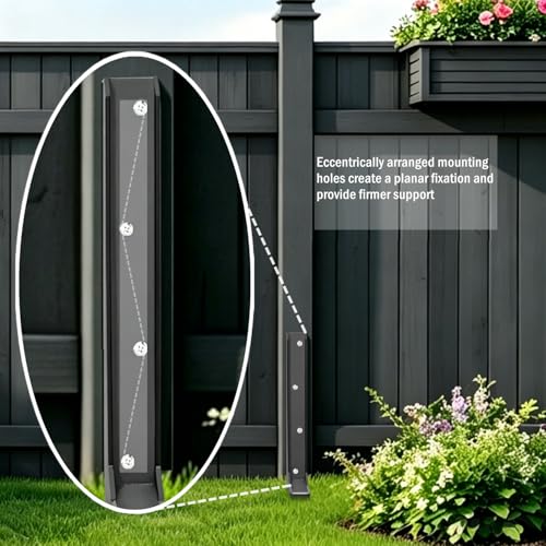 Fence Post Repair Kit, Heavy-Duty Fence Stabilizer, Black, 1-Pack - color: Black 1 pack