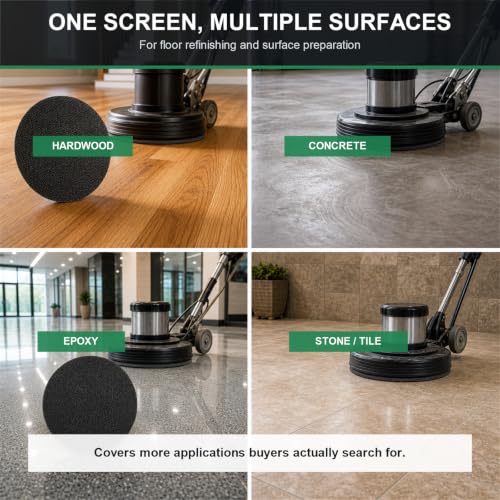 17 Inch Sanding Screen Discs, 80 Grit for Floor Prep, 10 Pack - size: # 80-10Pack
