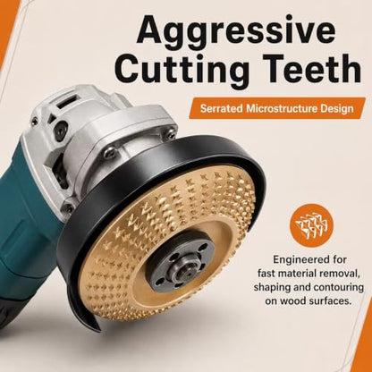 14PCS Angle Grinder Wood Carving Disc Set with Rotary Burrs and Adapters