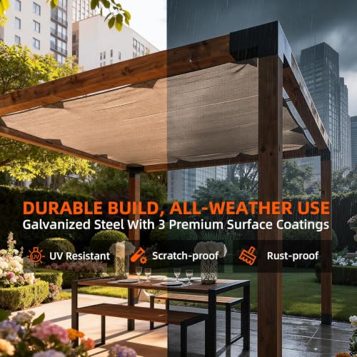 4-Way Pergola DIY Bracket,135° Up and 45° Down Slant Angle Brackets for 6" x 6"(Actual:5.5" x 5.5") Wood Post to Beams,Heavy Duty Roof Brackets for Outdoor Pavilion,Proch,Log Cabin(4pack)