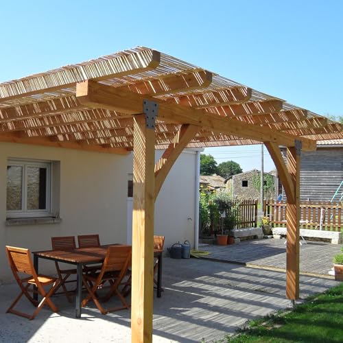 4x4 Post Caps Tie Brackets, 8Pcs Heavy Duty Connector Pergola Brackets - size: 4x4 8pcs