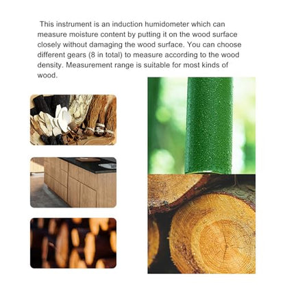 WT630 Pinless Wood Meter, Induction Type Non Destructive Digital Detector, 8 Levels Adjustment Multifunction, Measurement Range 0.5% 79.5%, Ideal