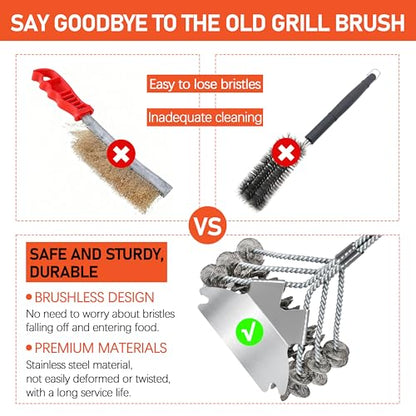 Grill Brush for Outdoor Grill - Safe Barbecue Brush Cleaning Brush