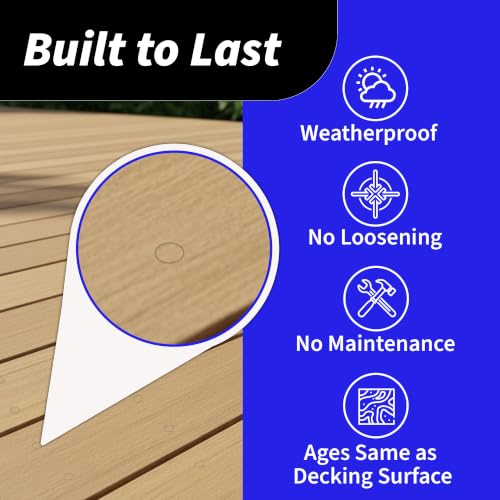 100 Plugs for Decking 1/4” Plug Deck Original TimberTech Azek PVC - Harvest Toasted Wheat