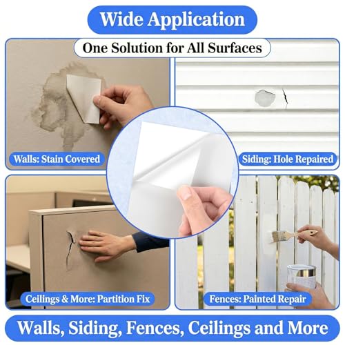 MAQIHAN 12 Pcs Vinyl Siding Repair Kit - White PVC Patch for Exterior Wall