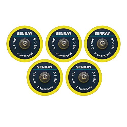 2 Inch DA Polisher & Sander Pad 5PCS - M6 Thread - Hook & Loop Random Orbital Backing Plate - color: 2 Inch / Yellow, size: M6 Thread