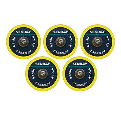 2 Inch DA Polisher & Sander Pad 5PCS - M6 Thread - Hook & Loop Random Orbital Backing Plate - color: 2 Inch / Yellow, size: M6 Thread