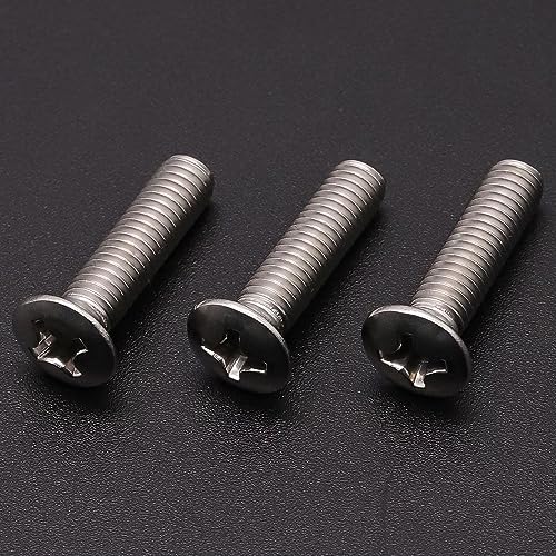 #6-32 x 1/2" (100 pcs) Oval Head Machine Screws, Cross Recess, ASME B18.6.3, 304 Stainless Steel, for Standard Switch Plates & Outlet Covers - size: #6-32 x 1/2"