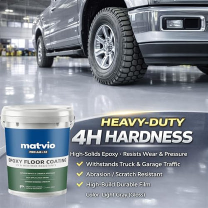 Two-Part Epoxy Floor Coating | 0.53 Gal | 1:1 Mix Ratio | Low VOC, Garage & Basement Floor Paint | Anti-Slip, Chemical Resistant, 4H Hardness | Self-Leveling High-Gloss Finish for 135 Sq.Ft Per Coat - size: 70 Fl Oz (Pack of 1), style: 1:1