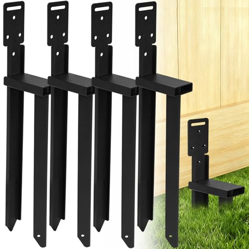 Ertuohg 2/4/8 PCS Ground Anchors, Fence Post Repair Kit Mobile Home Anchors, Stable Twin-Stake Carport Anchors, Heavy Duty Earth Anchor for Swing Set, Shed, Fence, Tent