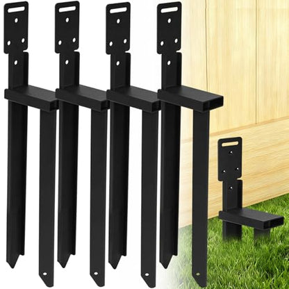 Ertuohg 2/4/8 PCS Ground Anchors, Fence Post Repair Kit Mobile Home Anchors, Stable Twin-Stake Carport Anchors, Heavy Duty Earth Anchor for Swing Set, Shed, Fence, Tent