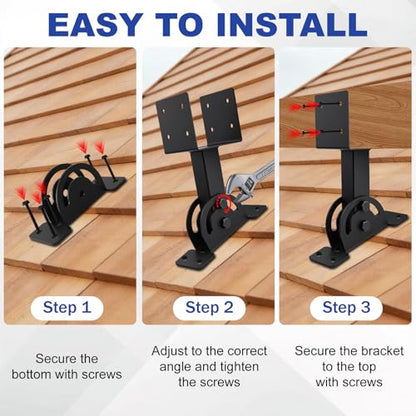 2 Pcs 4“x 4”Heavy Duty Roof Riser Brackets Kit - color: Black -4×4, size: Set 2