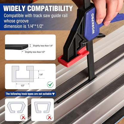 WORKPRO 2-Pack 9" Track Saw Clamps, 150lbs Load Limit