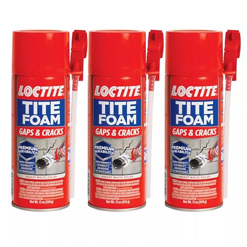Loctite Tite Foam Gaps & Cracks, Bright White Insulating Foam Sealant, 12 oz Can, Pack of 3 - size: 3 Pack
