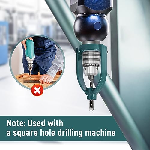 Square Hole Drill Bit Adapter, Joint Mortiser Bit for Furniture Bench Drill Square Hole, Easy to Carry