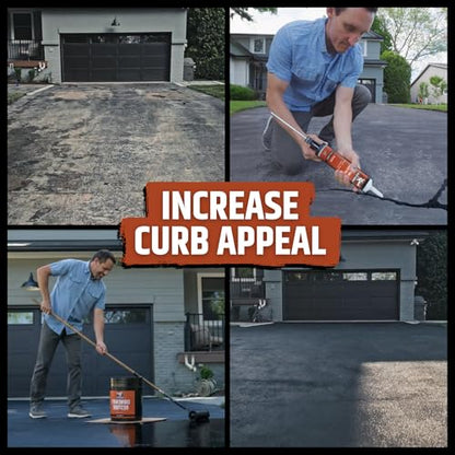 Liquid Rubber Driveway Restore - Asphalt Sealer & Crack Filler, 4 Gallon - size: 4 Gallon