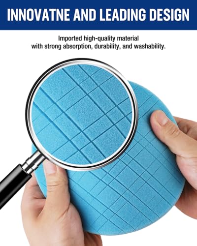 WORKPRO 6.5 Inch Buffing Sponge Pads, 5 PCS - size: 6.5×6.5×1inch