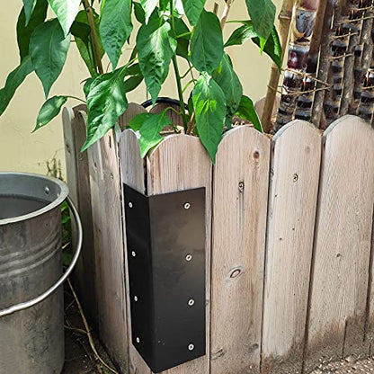 4 Pack 9" x 3" Black Raised Bed Garden Corner Bracket for Wood - size: 9" x 3"