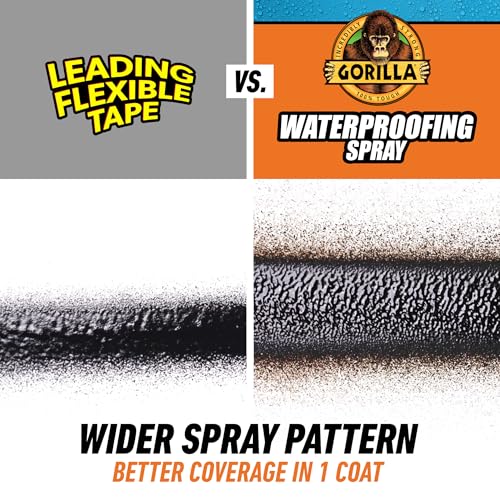 Gorilla Waterproofing Spray, Black, 16 oz, 2-Pack, Flexible Sealant - color: Black, size: 2 - Pack