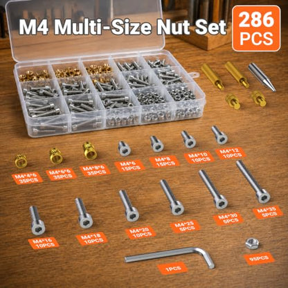 Preciva Heat Set Insert Tool, M4 Threaded Inserts Screw Kit for 3D Printing - size: M4