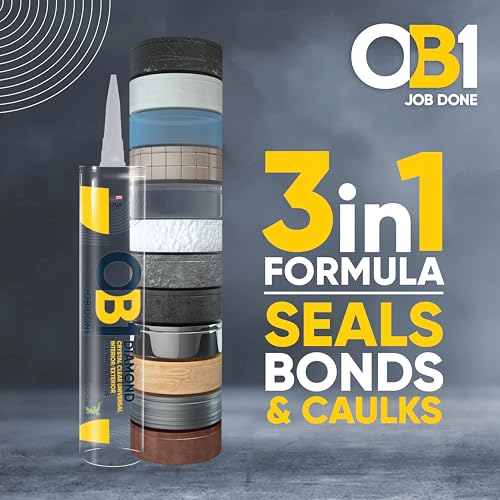 OB1 Universal Caulk Sealant & Adhesive Diamond Crystal Clear 10.1oz - color: Clear, size: 10.1oz