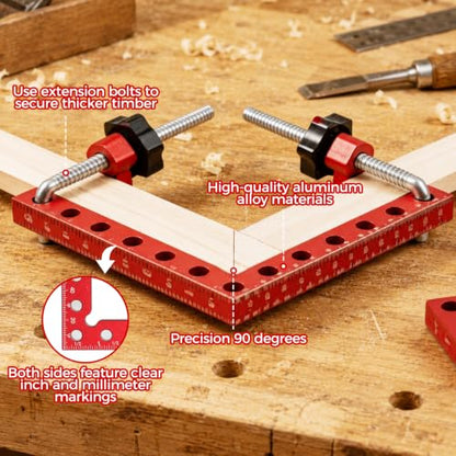 Corner Clamps for Woodworking - 8pc 90 Degree Clamp with Storage Box