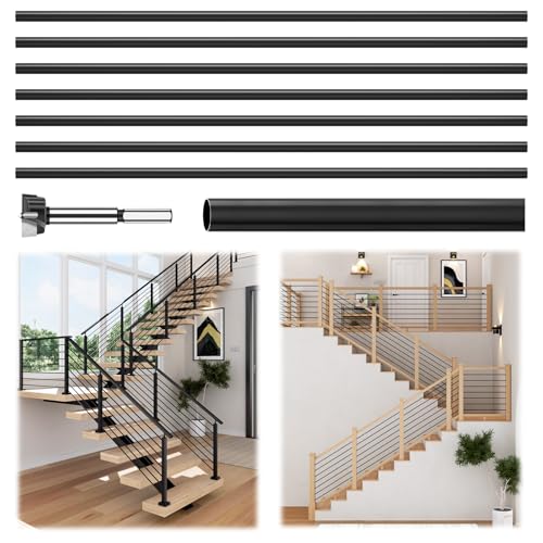 LukLoy 7 Pack 6 FT x 19/32 inch SS201 Horizontal Stair Balusters - size: 6 ft, style: 7 Pack