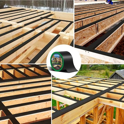 Butyl Tape, 4" X 50' Weather Resistant Deck Tape, Anti-Corrosion Flashing Tape for Decks, Beams and Wood (4 Rolls) - style: 4" x 50' -4 Rolls