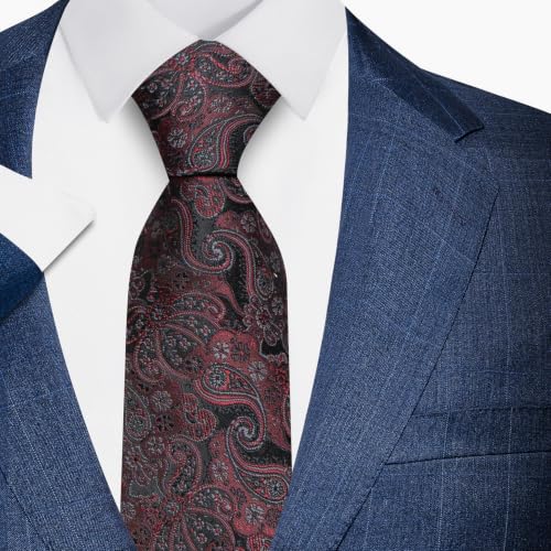 joy alice Tie For Men 6 PCS Necktie Woven Jacquard Neck Ties Set Neck Ties - color: Black Green Red Purple