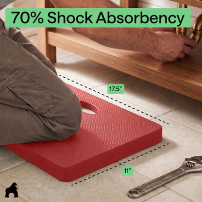 GORILLA GRIP® Extra Thick Foam Kneeling Pad for Gardening, 17.5x11 Red - color: Red
