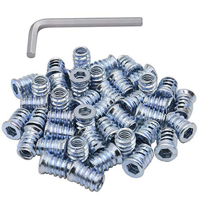 1/4-20 Hex Drive Threaded Inserts for Wood - 40 Pieces - size: 1/4-20 x 15mm*40pcs