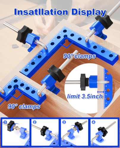 8 Pcs Corner Clamps for Woodworking, 90 Degree Clamp With Storage Box. - size: 8PCS