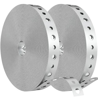 Galvanized Hanger Strap, 3/4 in x 100ft Galvanized Metal Pipe Strap, 2 Pack