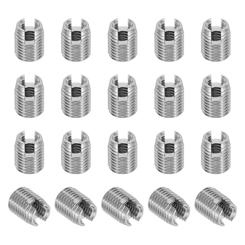 PATIKIL Self-Tapping Threaded Inserts, 20 Pcs M4 x M6.5 x 8mm 303 Stainless Steel Thread Adapter Reducer Slotted Screw Repair Inserts Nuts Sleeve - size: M4 x M6.5 x 8mm