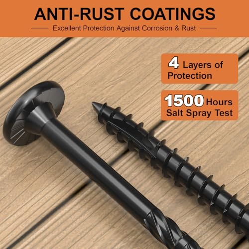#14 Heavy-Duty Wood Screws Assortment Kit, 120Pcs Star Drive Decking Wood Screws, Rust Resistant Timber Screws for Log/Landscaping Wood (4-1/2",6") - size: 4-1/2",6"
