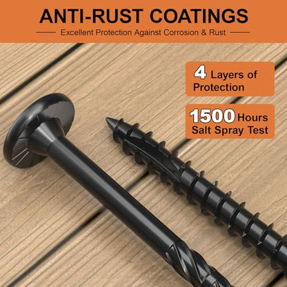 #14 Heavy-Duty Wood Screws Assortment Kit, 120Pcs Star Drive Decking Wood Screws, Rust Resistant Timber Screws for Log/Landscaping Wood (4-1/2",6") - size: 4-1/2",6"