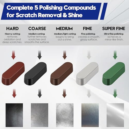 11PCS 4-1/2" Wool Felt Polishing Discs & Polishing Compounds Set