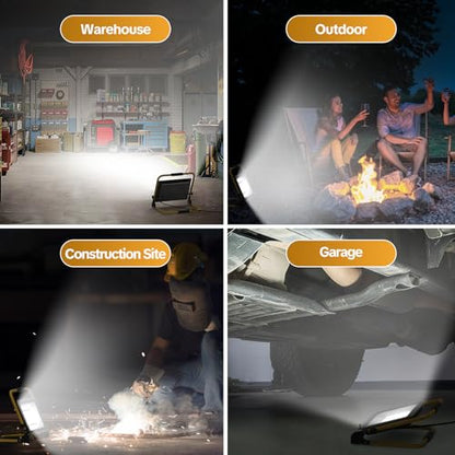 AIKVSXER Portable LED Work Light, 300W 36000LM Job Site Lights, 1 Pack