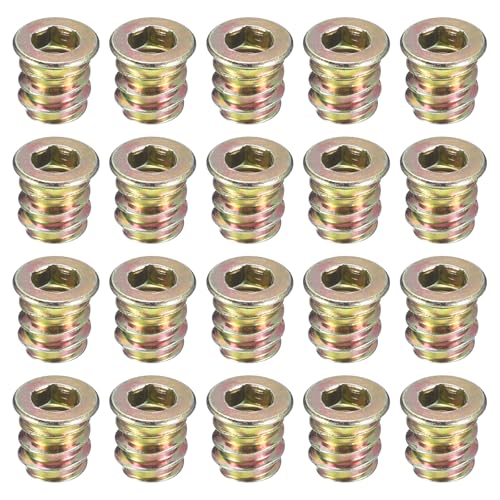 uxcell 100Pcs Threaded Insert M5-0.8x10 Zinc Plated Carbon Steel Hex Socket - size: M5-0.8x10mm