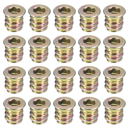 uxcell 100Pcs Threaded Insert M5-0.8x10 Zinc Plated Carbon Steel Hex Socket - size: M5-0.8x10mm