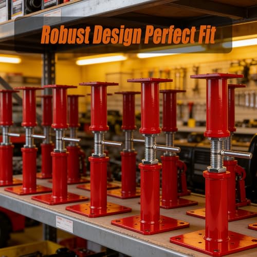 11"-22" Adjustable House Floor Jack, 11023 lbs Max Load Capacity Screw Jack - color: Red, size: 11-22 Inches(4 Pack)