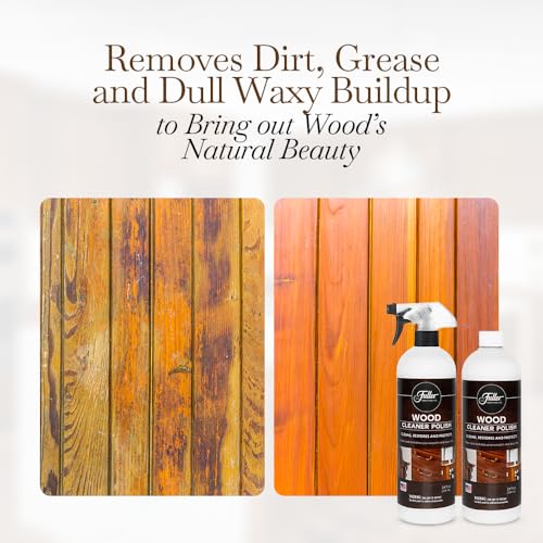 Fuller Brush Wood Polish & Cleaner – Conditions, Shines & Protects Wood Surfaces – Removes Dust, Smudges & Stains – Safe for Furniture, Cabinets, Tables & Trim - (Bottle with Sprayer - Pack of 1)