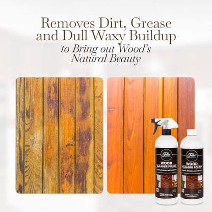 Fuller Brush Wood Polish & Cleaner – Conditions, Shines & Protects Wood Surfaces – Removes Dust, Smudges & Stains – Safe for Furniture, Cabinets, Tables & Trim - (Bottle with Sprayer - Pack of 1)