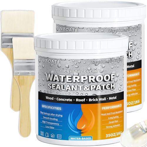 Liquid Waterproof Sealant 70oz Clear, Transparent Waterproof Coating - color: Clear 70oz
