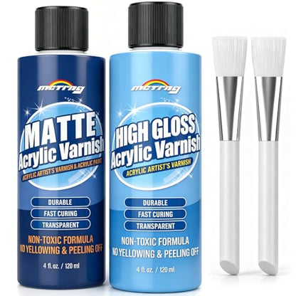 Clear Acrylic Paint Sealer, Gloss & Matte Varnish for Art Crafts, Painting - color: Gloss/Matte