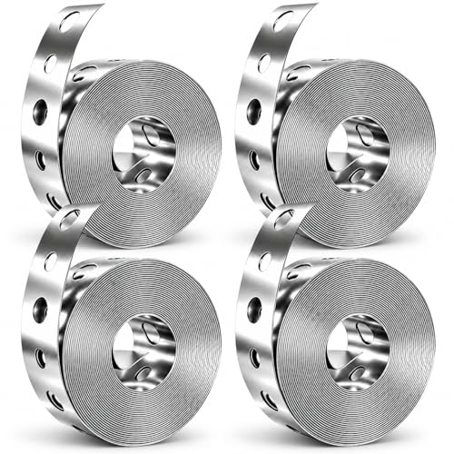Galvanized Hanger Strap, 3/4 in x 10ft Galvanized Metal Pipe Strap, 4 Pack