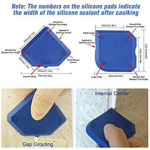 Caulking Tool Kit Silicone Sealant Finishing Tool Set Silicone Profiling Kit Grout Sealing Smoother Caulk Application Tool for Kitchen Bathroom Floor Window Sink Joint Toilet